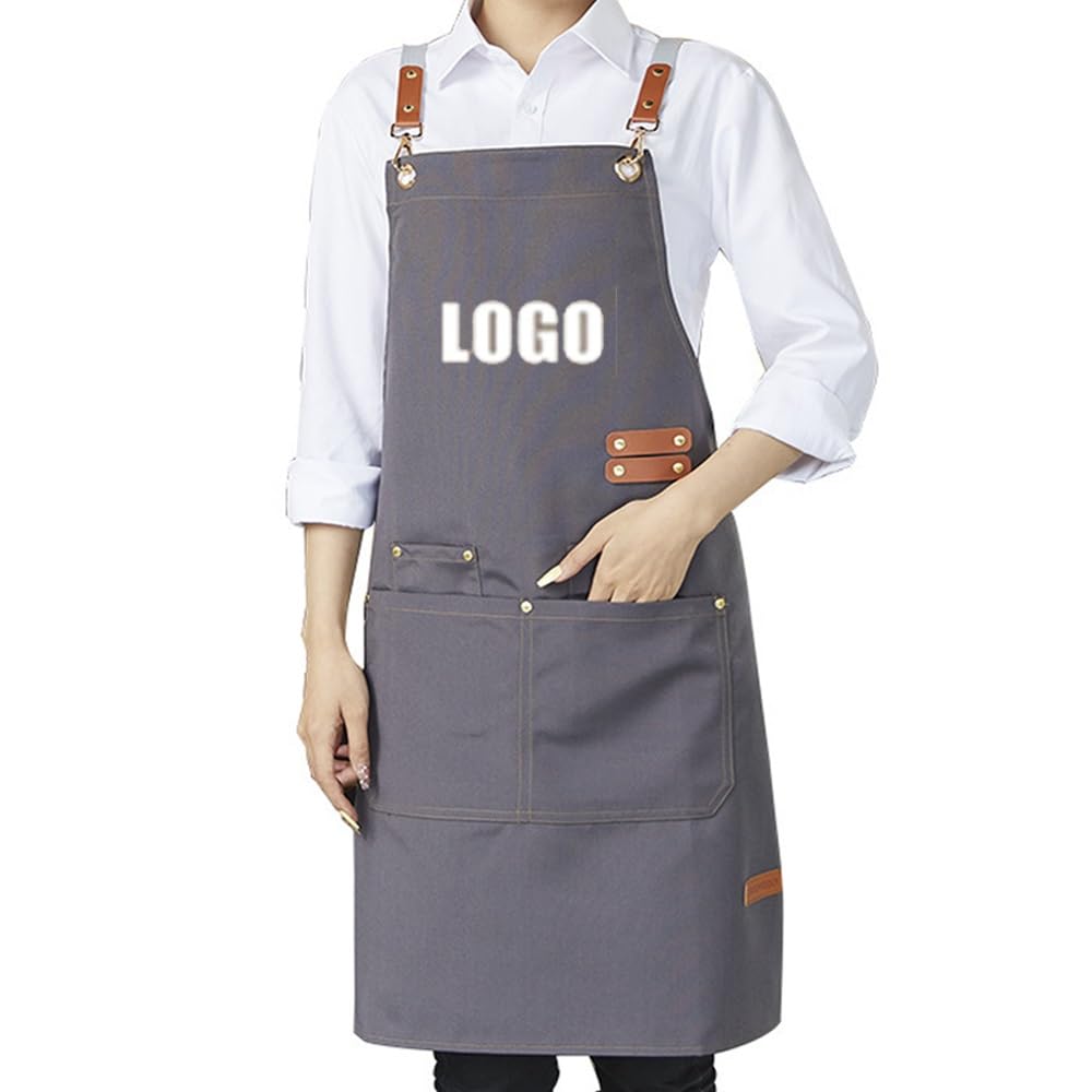 HDLOVE Delantales Personalizados Para Mujeres Y Hombres Con Logo O Cualquier Texto, Delantales De Cocina Con Bolsillo, Delantal De Cocina Para Cafetería, Cocina, Hornear, Asar A La Parrilla