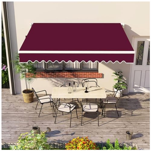 Toile de protection solaire rétractable verte 365x300 cm en polyester imperméable - 2