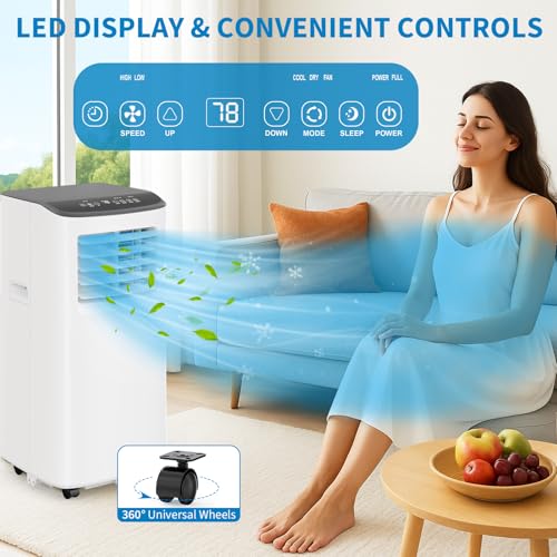 Image of Garvee 3-in-1 Portable Air Conditioner, 8,000 BTU Portable AC Unit with Cooling, Dehumidifier & Fan for Rooms up to 350 sq.ft with Remote Control, Sleep Mode, 24H Timer & Window Kit