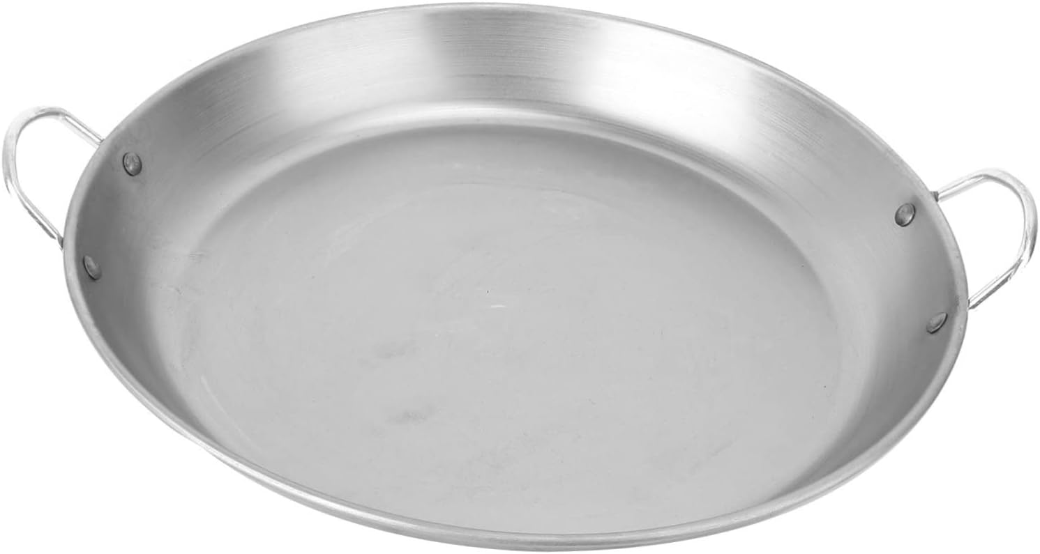 1PC Sturdy Household Barbecue Iron Plate Round Grill Pan Silver for Bbq Camping Outdoor Activities Versatile Cooking