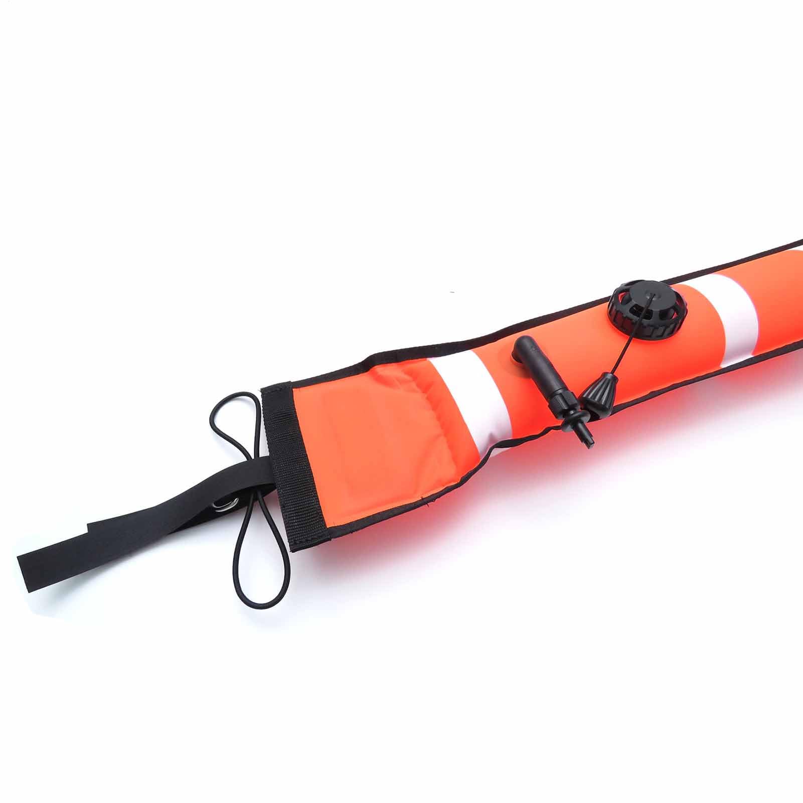 Boa di sicurezza subacquea - Pennarello riflettente ad alta visibilità, galleggiante gonfiabile a forma di salsiccia, tubo di segnale per immersioni in nylon | Per lo snorkeling, marcatura