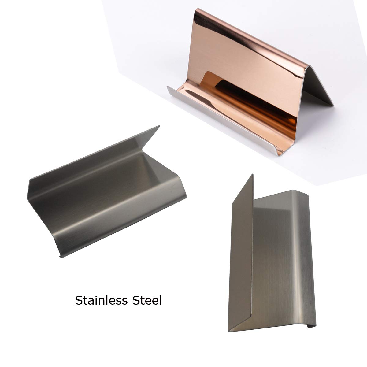 Metal Business Card Holder 2-Pack - Wine And Gold Desktop Organizer