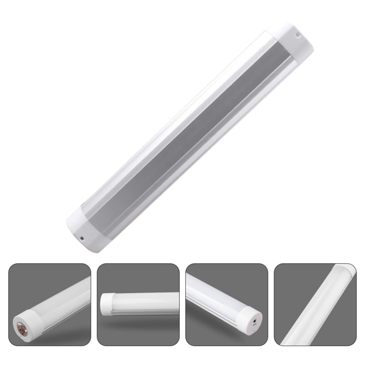 Lanterna LED Ricaricabile USB Portatile Attacco Magnetico | Corpo in Pvc Bianco, per Casa e Campeggio All’aperto, Luce Compatta da Tenda