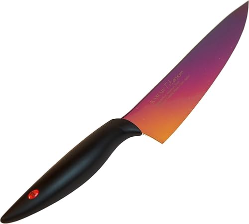 SUMIKAMA KASUMI 22020RA Cuchillo Kasumi, revestimiento de titanio, cuchillo en forma de espada, fabricado en Japón, 7.9 pulgadas (7.9 in), cuchillo