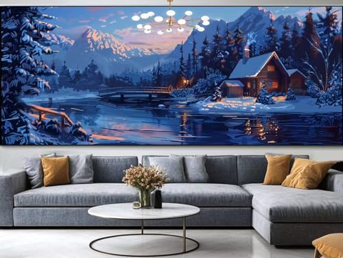 Peinture Diamant glacier 200x70 grand format pour broderie diamant kit complet adulte