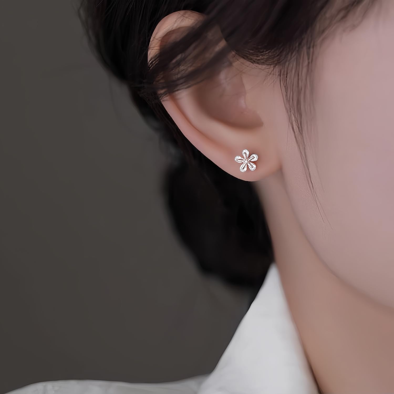Reffeer Solid 925 Sterling Silver CZ Flower Earrings Stud for Women Teen Girls Dainty Flower Stud Earrings Hypoallergenic - Image 2