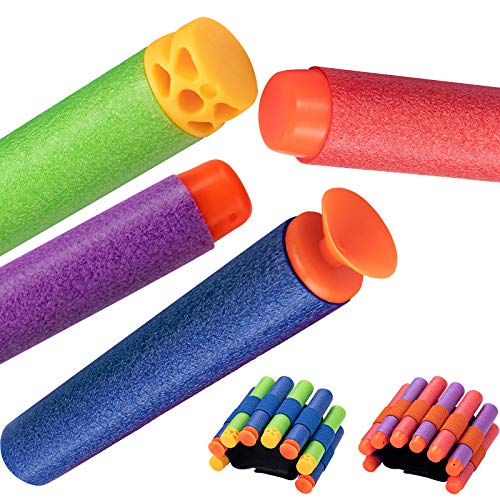 Tovol Zerky 200pcs Blaster Dart and Wrist Holder, Bullet Refill Pack Compatible with Nerf N-Strike Elite