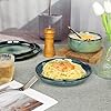 Ceramic Dinnerware Set(16 pcs) Serve 4 people, Plates & Bowls Sets, Reactive Glaze Dishes Set, Chip Resistant and Scratch Resistant, Dishwasher, Microwave Safe, Suitable for dinner, party