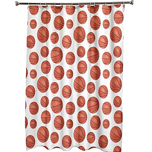 Rideau douche basketball orange 165x200 rideau de douche polyester KnSam - 6