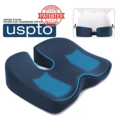 Seat Cushion for Office Chair, Mkicesky Memory Foam Coccyx Cushion Relieve Tailbone, Lower