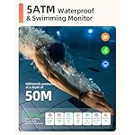 Parsonver 5ATM Waterproof Fitness Tracker, Swimming Smart Watch with Step Counter, Stopwatch, Pedometer, 24/7 Heart Rate/Blood Oxygen/Sleep Monitor, 110+ Sport Modes Fitness watch for Women Men, Black - Image 2