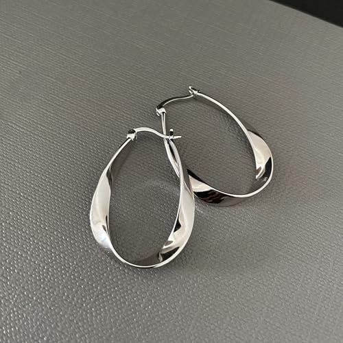 1 Pair Minimalist Toned Oval-Shaped Hoop Earrings | Trendy Fashion Accessories for Women | Timeless and Versatile for Daily Wear and Special Occasions