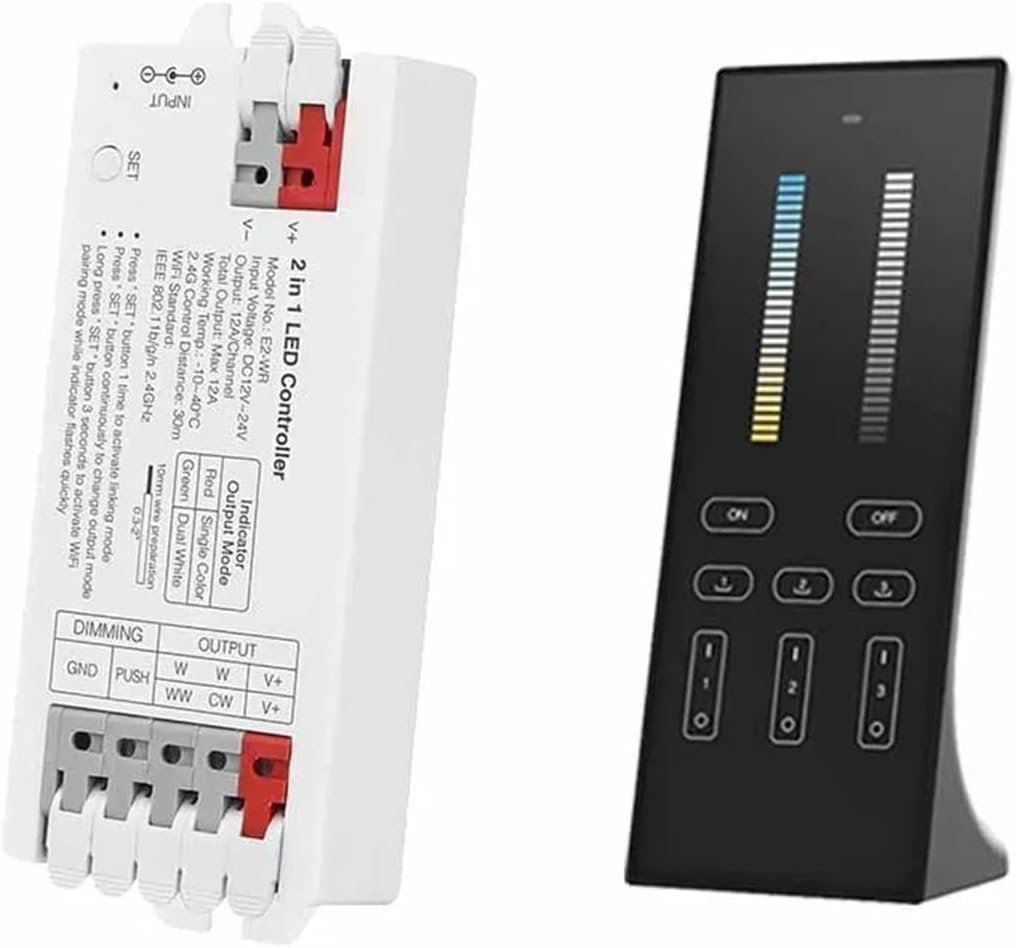 DC12-24V 2 in 1 Controller dimming with Remote Control LED dimmer(Kit D)