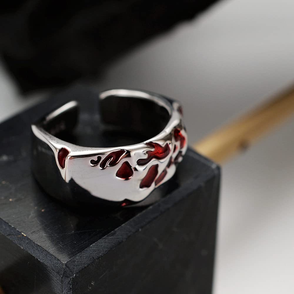Anello In Argento 925 Da Donna,Anelli In Argento Sterling 925 Anelli Regolabili Robusti Lucidi Goccia Smalto Rosso Semplice Anelli Di Promessa Sterling Regolabili Regali Per Uomini Ragazze Donna Ane