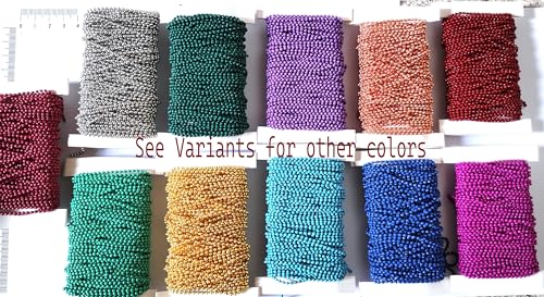 Image of GoSetGet! 12 mtr-Rani Pink-1.5mm Metal Ball Chain for LIPPAN Art, Rangoli, Jewelry Making, Crafts, Decorative, Long Lasting Finish (12 Mtr RaniPink)