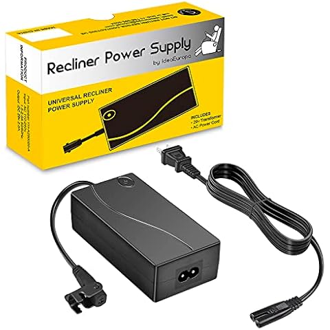 Universal Power Recliner Power Supply AC/DC 100-240V - Recliner Replacement Part for Lazy Boy, OKIN, Limoss, Lift Chairs Power Transformer 2-pin Connector, 29V 2A Power Transformer with Power Cord Cover