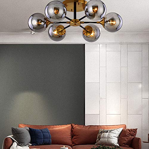 Plafonnier rond à bulles ambrées pour sublimer un plafond trop bas