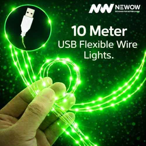 Image of NW USB String Light | USB Light | Decoration Copper USB Powered | 100 Led Light | 10 Meters Light Color- Green (Pack of 4)