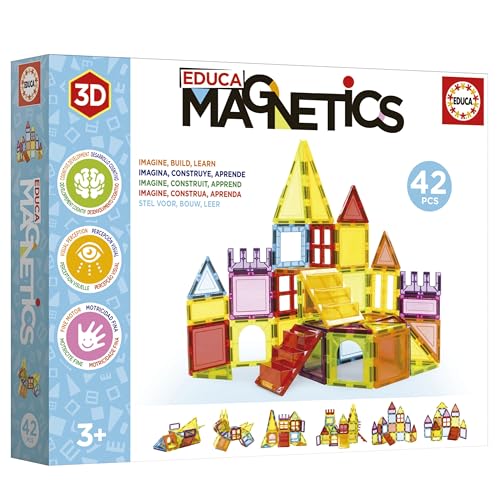 Miniatura 5 de Educa - Magnetics | Juego Educativo de construcción 3D magnético con 42 Piezas para niños, construye Figuras geométricas desarrollando la Creatividad e imaginación. A Partir de 3 años (20023)