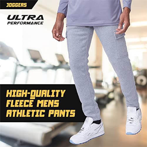 Ultra Performance 3 Pack Mens Open Bottom Sweatpants with Pockets, Casual Sweatpants for Men3
