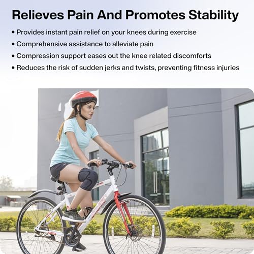 Image of FOVERA Sports Knee Cap Compression Support, Knee Guard for Gym, Running, Cycling, Sports, Jogging, Workout & Pain Relief for Men & Women (Size - S, 1 Pair)