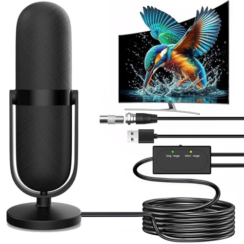 Antenna TV Interna Amplificata Potente, Antenna Portatile Supporto DVB-T/T2, Antenne