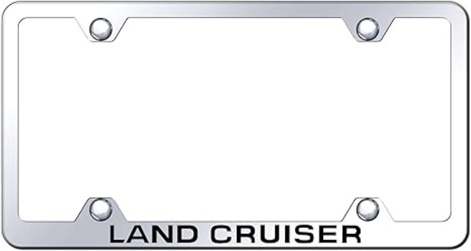 Au-Tomotive Gold, Inc. Officially Licensed Laser Etched Steel Wide Body License Plate Frame for Toyota Land Cruiser (Mirrored)