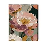 Generisch Leinwandbild „Rosen­garten“ – Elegante Wanddekoration mit Pfingstrosen | Retro-Boho Stil für Wohnzimmer & Schlafzimmer 75×50 cm