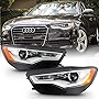 ACANII - For [HID/Xenon w/o AFS Model] 2012-2015 Audi A6 S6 LED DRL Projector Headlight Headlamp Assembly Set Left+Right