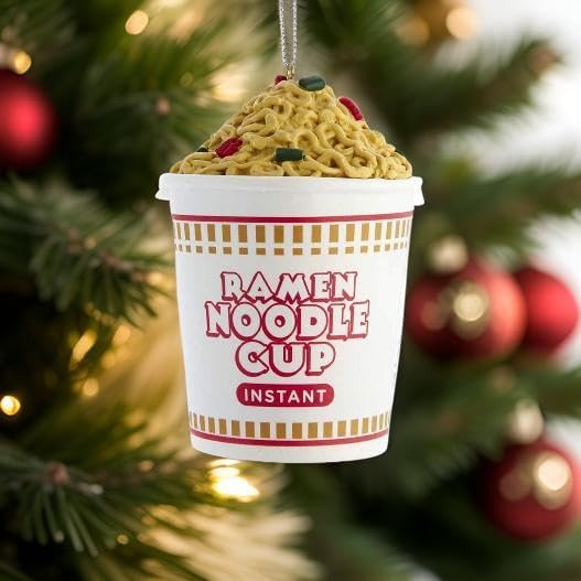 Miniatura 2 de The Bridge Collection Adorno novedoso de fideos instantáneos, adorno de comida para taza de fideos ramen