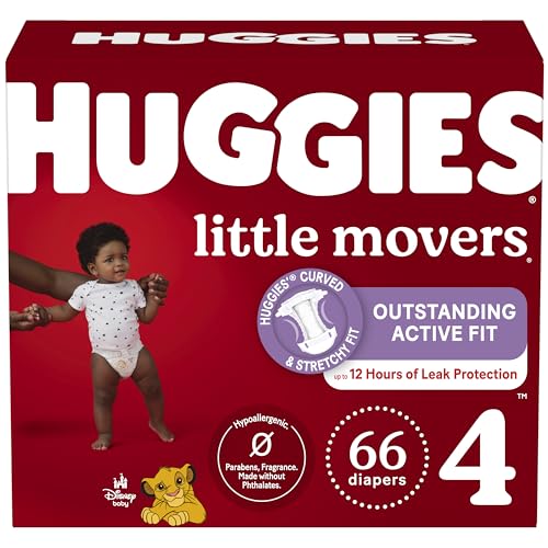 Image of Huggies Little Movers Diapers, Size 4