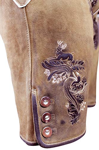 Bavarian Traditional Short Leather Trousers Toni Lederhosen with Belt2