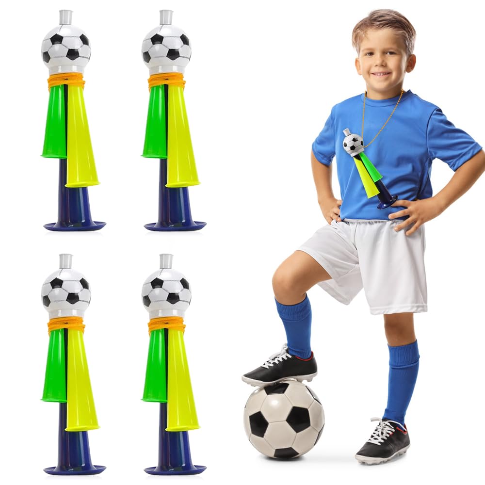 ZUNOXAZ Tröten Set 4 Stück - Bunte Party Hörner Für Stadion & Konzerte