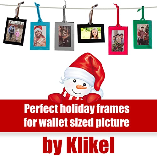 Klikel Christmas Photo Ornament Frames - Red & Green Mini Picture Frames - Set Of 8 - Small Holiday Frames For Gifts Or Hanging On Christmas Trees #TOP4