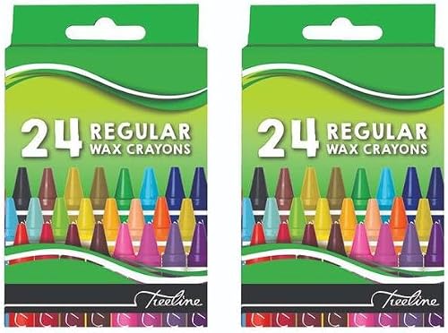 Treeline Wax Crayons Regular 24 Piece - Pack of 2