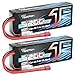 TEKKPOW 2S Lipo Battery 80C 5200mAh 7.4V LiPo Battery RC Hard Case with Deans T Plug for RC Evader BX Car 1/8 1/10 RC Truck Truggy RC Vehicles - 2 Pack