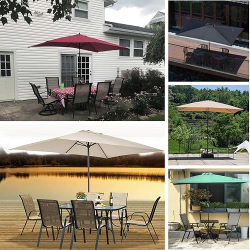 Tela sombrilla rectangular 3x2m para reparar parasol desgastado de 6 varillas 8