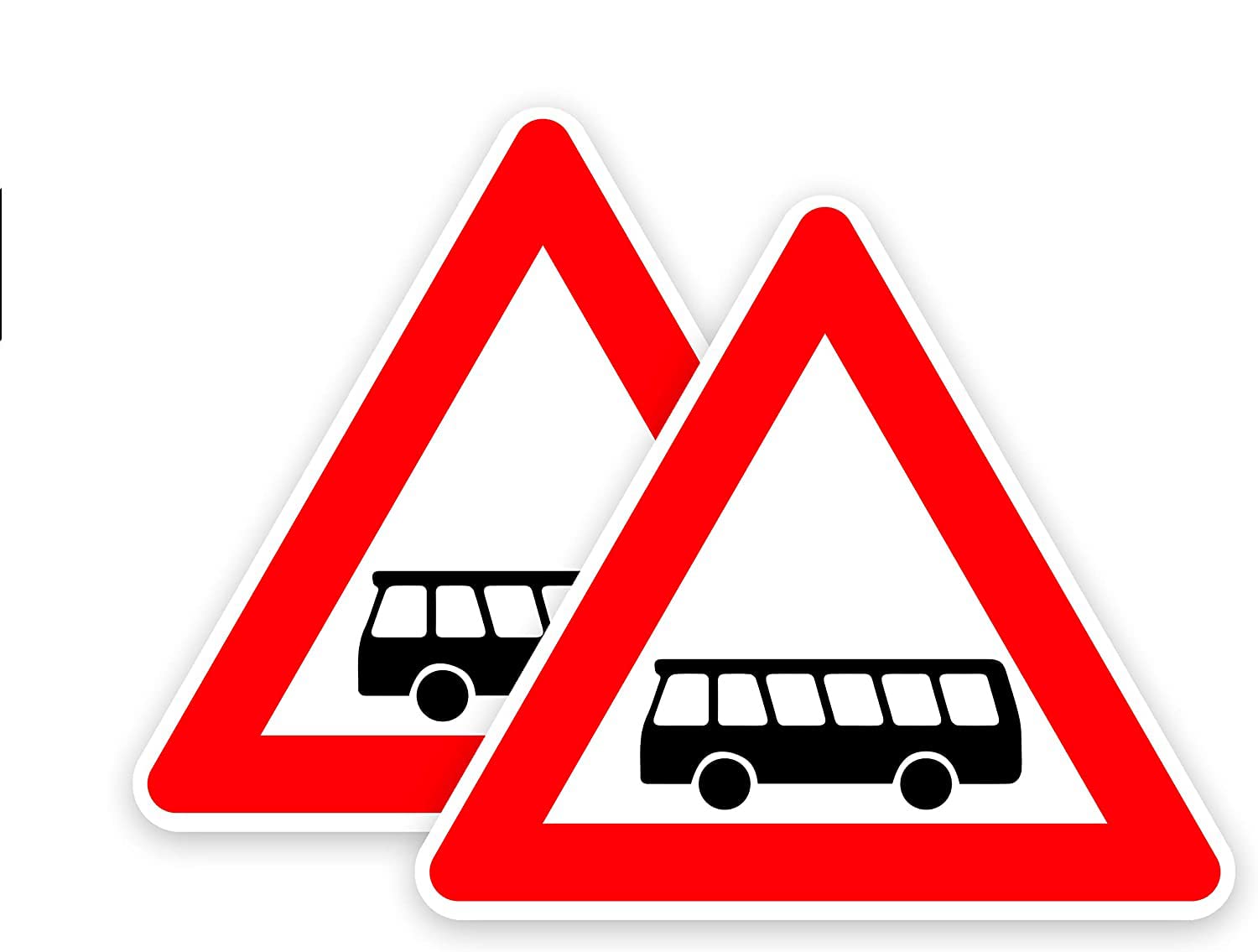 Stickers Limited Red Pack Of 2 Bus Stop Sign Stickers(150 X 150 Mm) With Waterproof - Traffic Rules Stickers #Tr082a