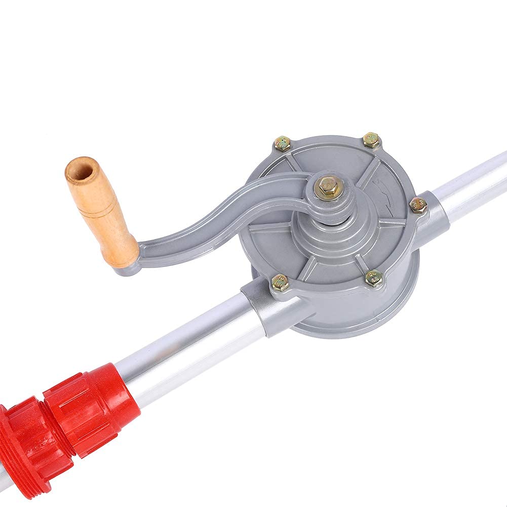 Pompa a Tamburo Mano, Pompa Olio Manuale, Pompa a Manovella, Pompa Travaso Gasolio Manuale, Pompa Travaso Liquidi Rotativa in Alluminio, Pompa Autoadescante Per Trasferimento Di Combustibile Manuale