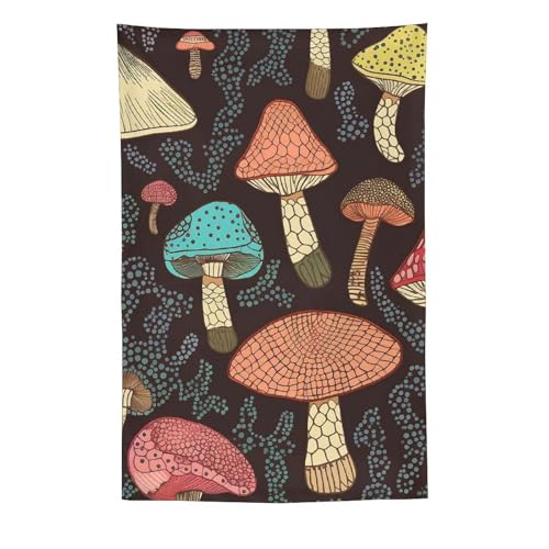 Tapisserie murale esthetique champignon pour creer un salon cosy et original