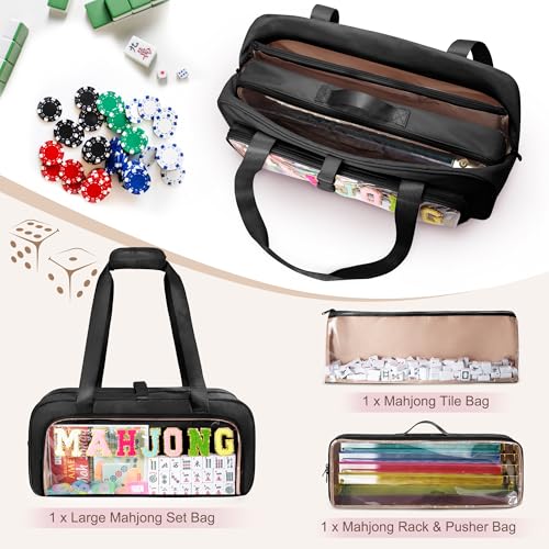 Yarwo 3 PCS Bolsa Mahjong Transparente Juego Americano miniatura 2