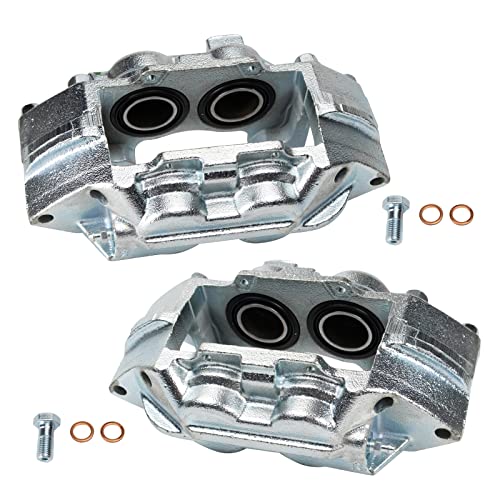 Image of TRQ Front Driver and Passenger Side Brake Caliper Set Caliper Brackets Compatible with 15-19 Chevrolet Colorado 15-19 GMC Canyon