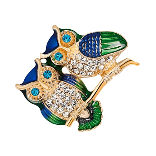 Broche chouette délicate et cristaux scintillants de luxe