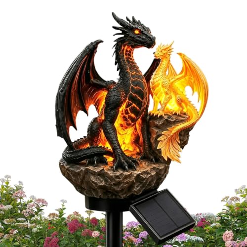 Luz Solar De Jardín Dragón Iluminación Decorativa Escultura Exterior
