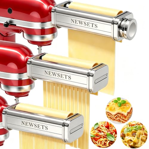 3-Piece Pasta Maker Attachments for All KitchenAid Stand Mixers