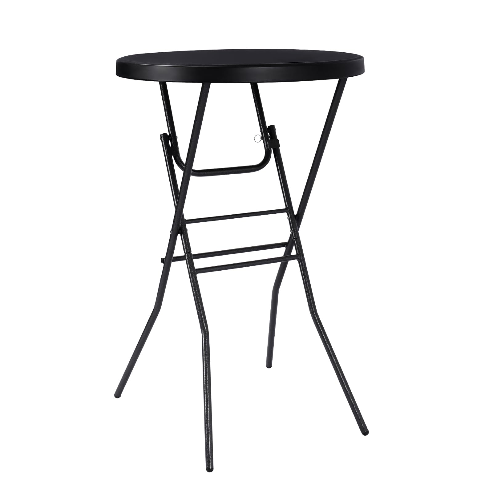 pollilar Cocktail Table 28in Bar Height Folding High Top Table Black