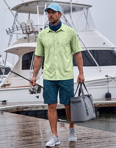 Image of G Gradual Men's Fishing Shirts with Zipper Pockets UPF 50+ Lightweight Cool Short Sleeve Button Down Shirts for Men Hiking