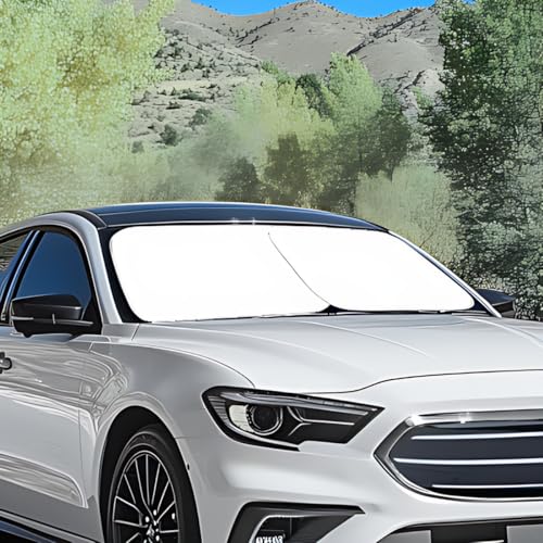Image of Customized Sunshade Visor Foldable 2-Piece Car Windshield Sunshades Auto Sun Visor Heat Protection Removable Automotive Accessories Fit Car Front Window for Trucks SUV Van