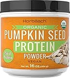 Pumpkin Seed Protein Powder Organic | 16 oz | Vegan, Vegetarian, Gluten Free, and Non-GMO Formula | Keto and Paleo Supplement | 15g of Protein | by Horbaach