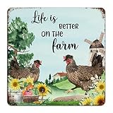 Life Is Better on The Farm Garage Signs Decorative Laundry Bathroom Outdoor Wall Decorations Aluminu